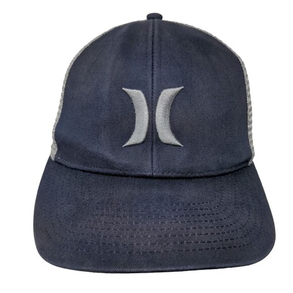 Hurley Snapback Mesh Back Trucker Hat Blue One Size Embroidered Logo - Picture 1 of 6